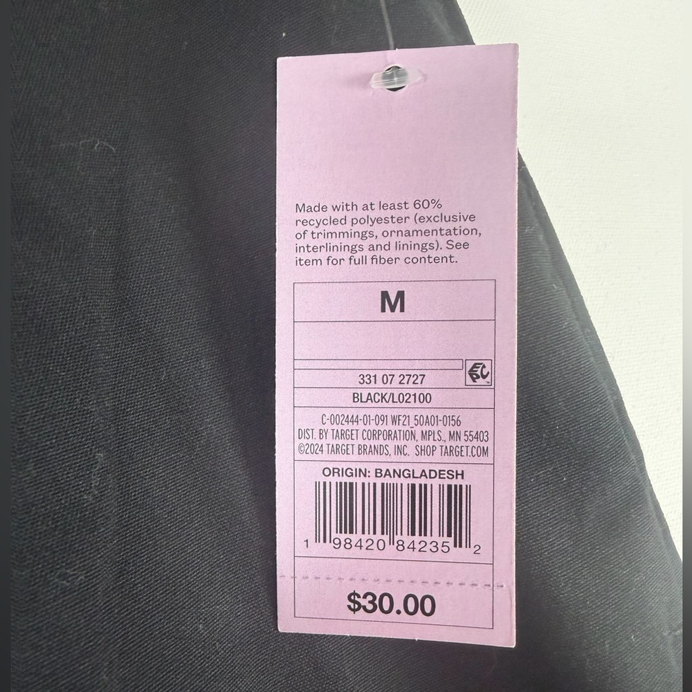 Womens Drawstring Button Fly - Elastic Waist Relaxed Fit Wide Leg Pants Black M - Picture 5 of 9